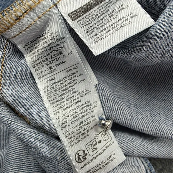 Vintage Levi's Shirt Mens L Blue Denim Pearl Snap Shacket Barn Chore Coat Jacket - Picture 9 of 10